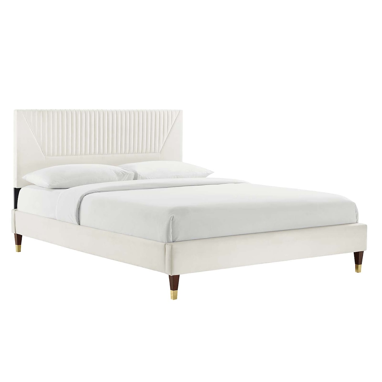 Modway Yasmine Yasmine Channel Velvet Full Platform Bed