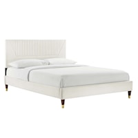 Yasmine Channel Tufted Performance Velvet Twin Platform Bed