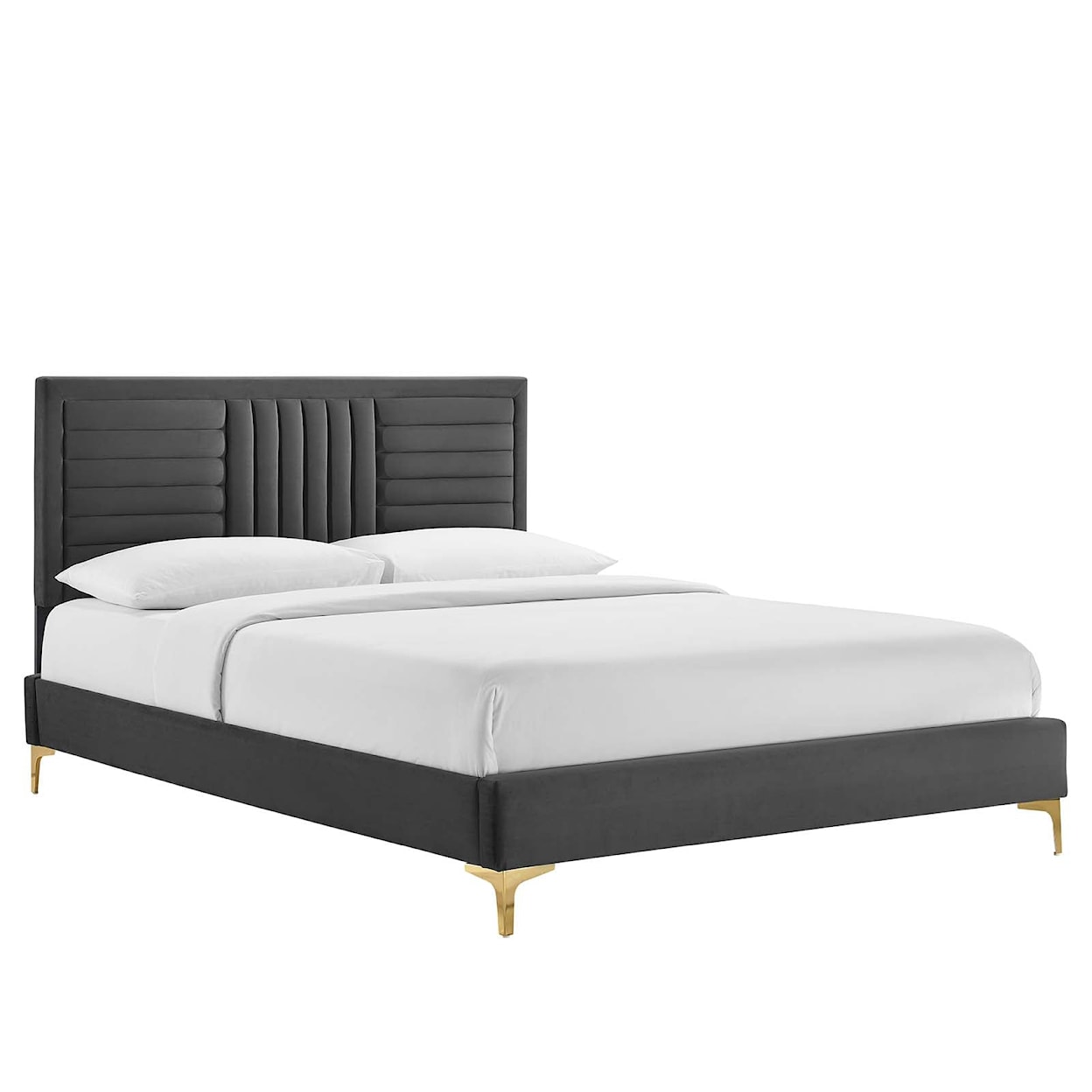 Modway Sofia Sofia Channel Velvet Queen Platform Bed