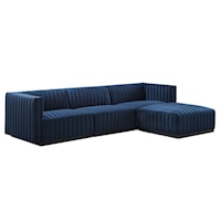 Conjure Channel Tufted Performance Velvet 4-Piece Sectional