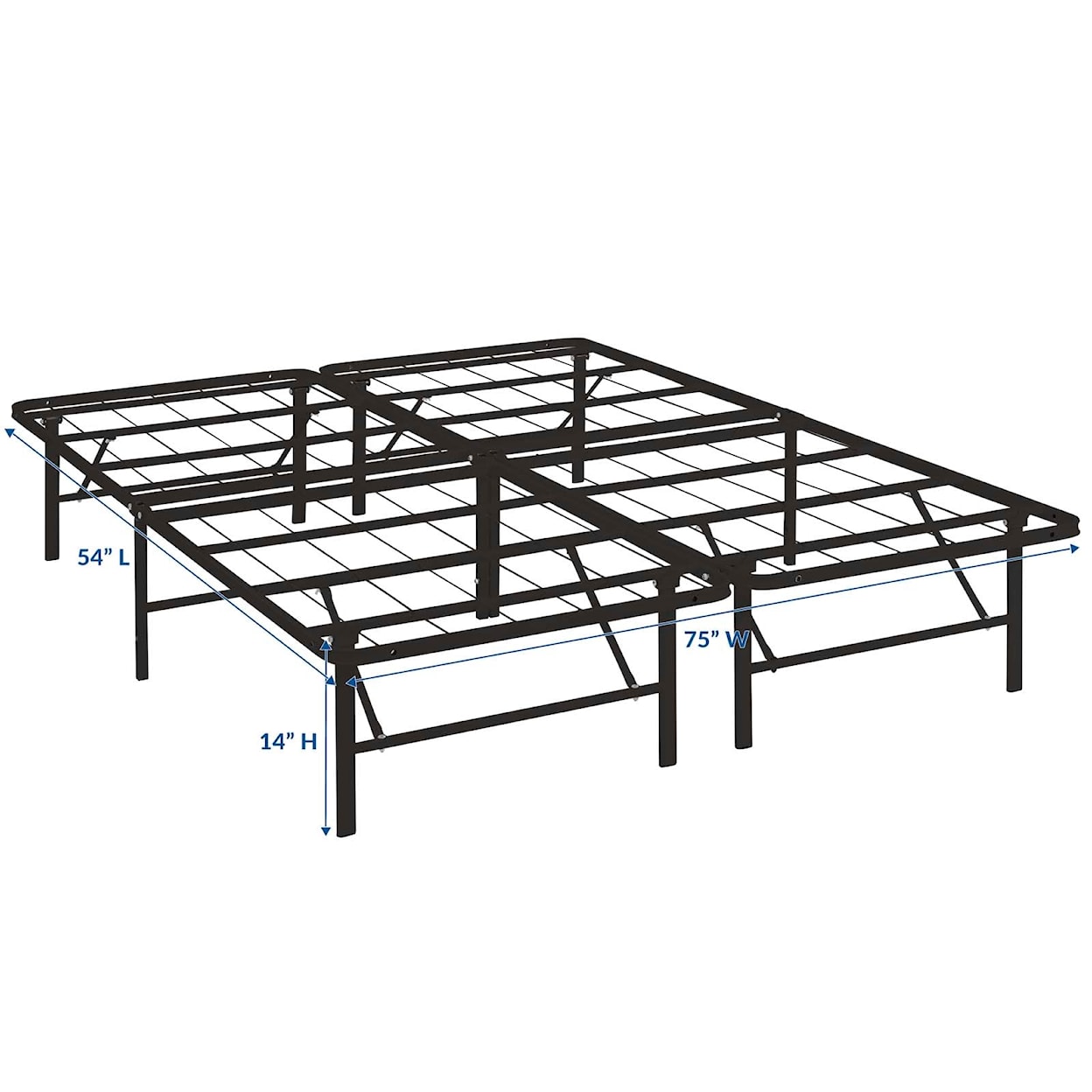Modway Horizon Full Stainless Steel Platform Bed Frame