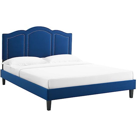 Emerson Velvet Full Platform Bed