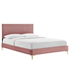 Modway Yasmine Yasmine Channel Velvet Queen Platform Bed