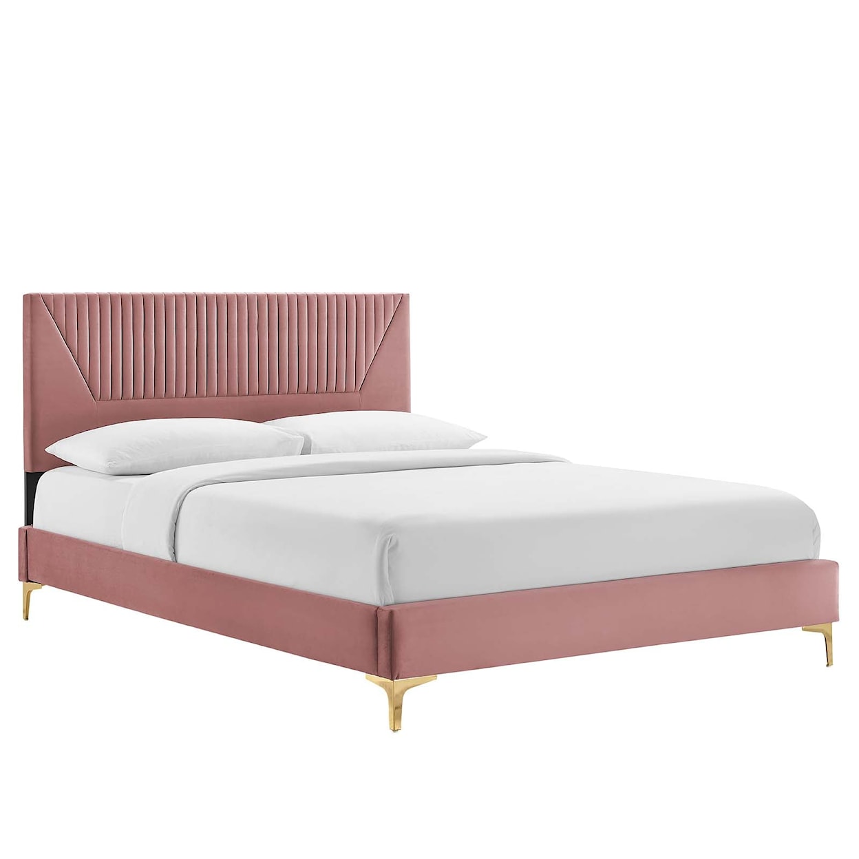 Modway Yasmine Yasmine Channel Velvet Queen Platform Bed