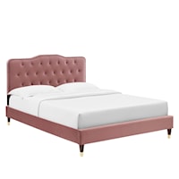 Amber Performance Velvet Twin Platform Bed