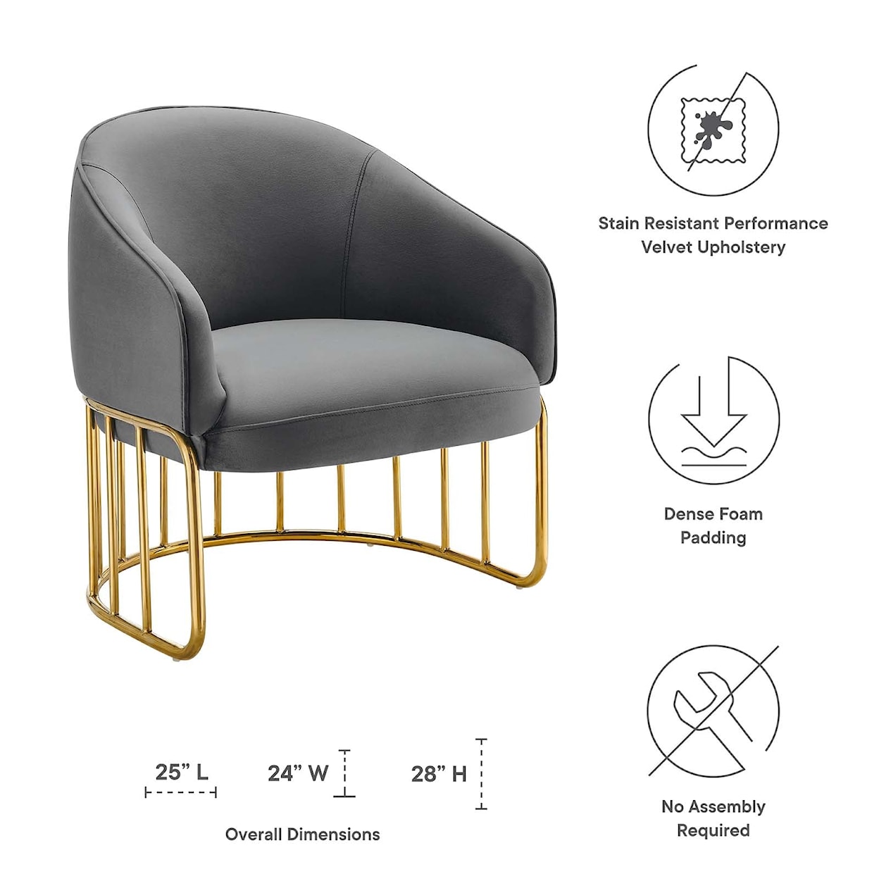 Modway Legacy Legacy Velvet Armchair