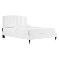 Alessi Performance Velvet Queen Platform Bed