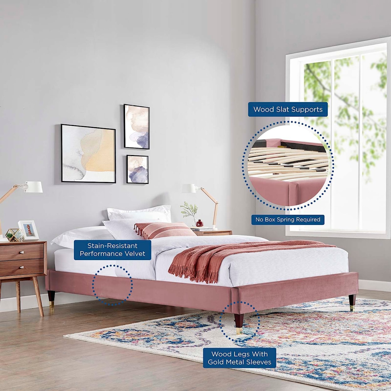 Modway Novi Novi Velvet King Bed