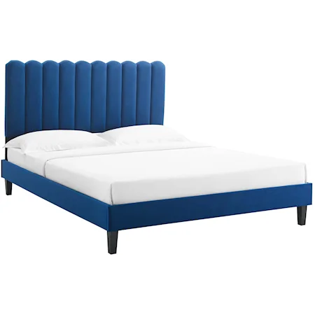 Reagan King Velvet Platform Bed