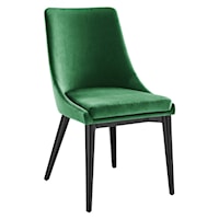 Viscount Contemporary Performance Velvet Dining Chair - Emerald