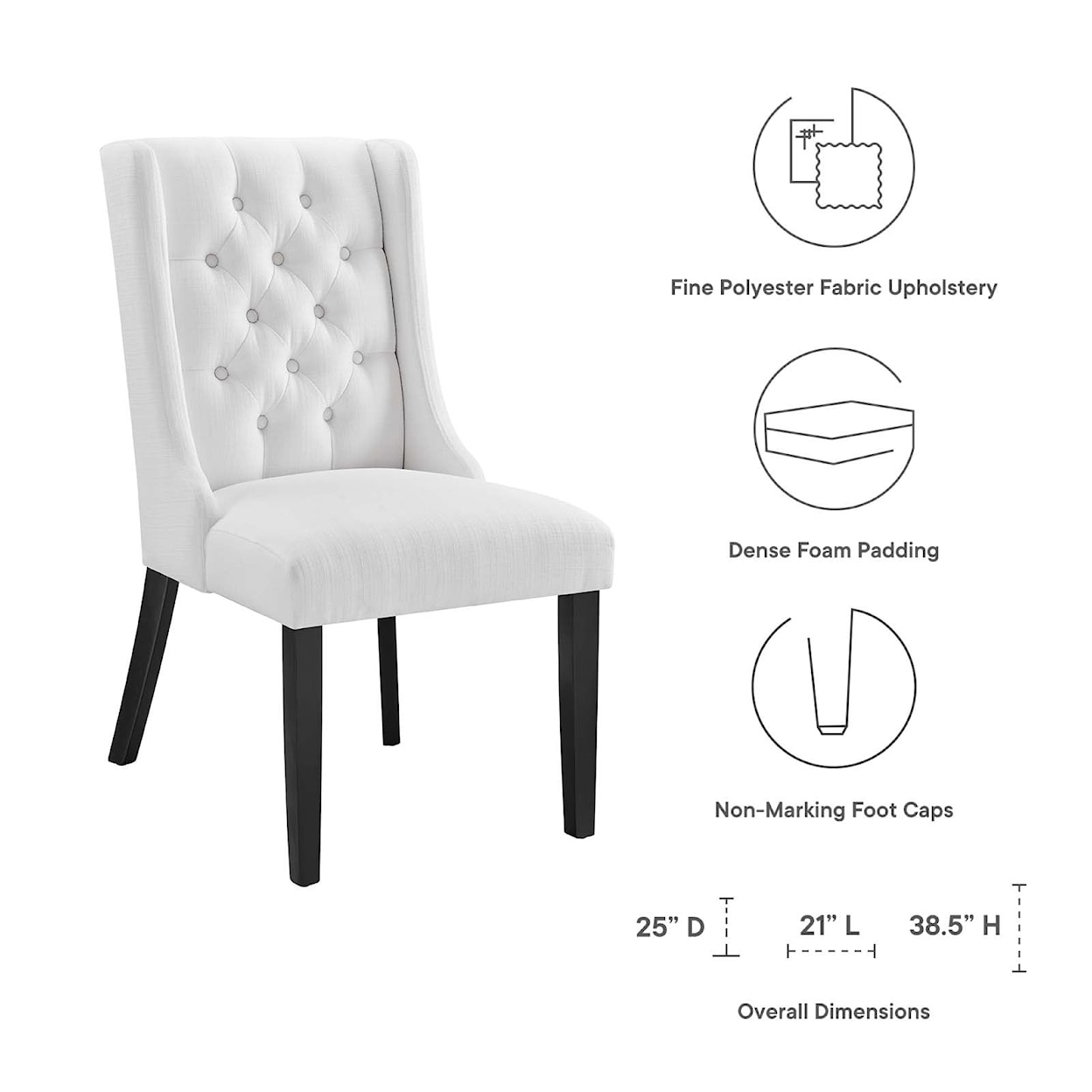 Modway Baronet Baronet Button Fabric Dining Chair