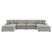 Commix Down Filled Overstuffed Boucle 6-Piece Sectional Sofa