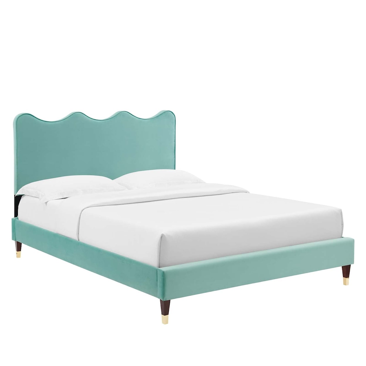 Modway Current Current Velvet Queen Platform Bed