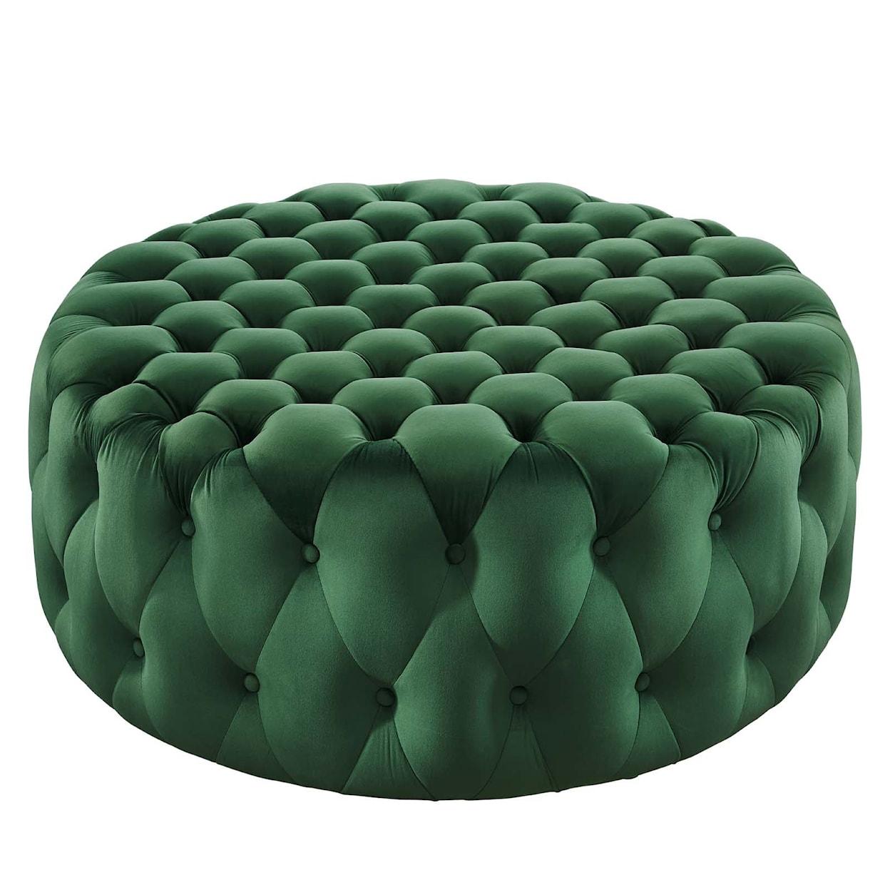 Modway Amour Amour Button Large Round Velvet Ottoman