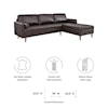 Modway Valour Valour 98" Leather Sectional Sofa