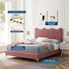 Modway Current Current Velvet Full Platform Bed