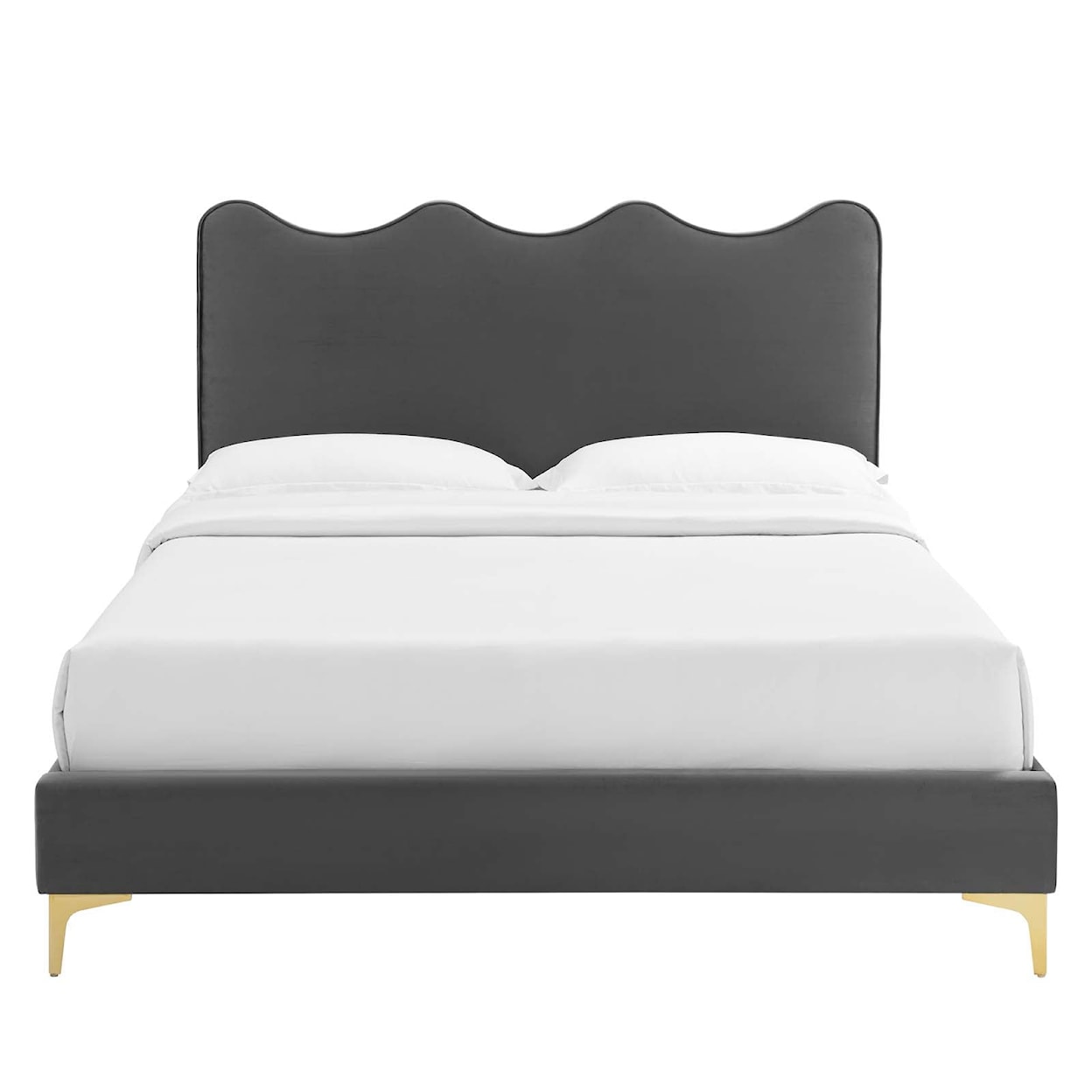 Modway Current Current Velvet Queen Platform Bed