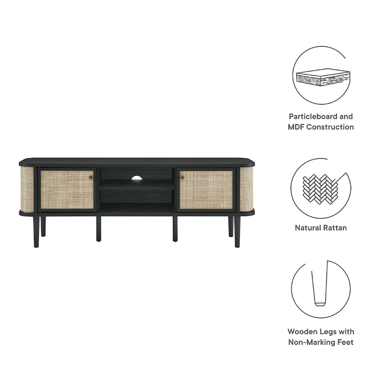 Modway Miramar Miramar 60'' Wood TV Stand