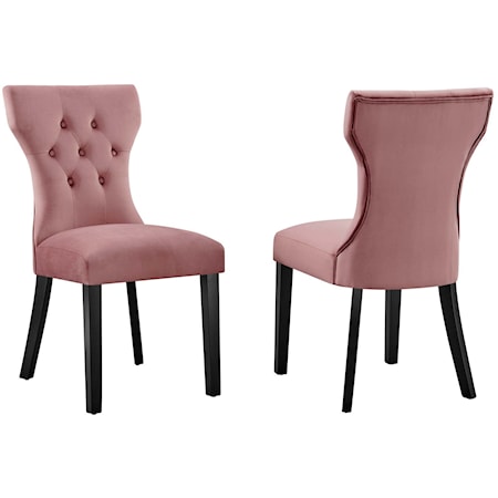 Silhouette Velvet Dining Chairs - Set of 2