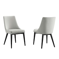 Viscount Accent Performance Velvet Dining Chairs - Black/Light Gray - Set of 2