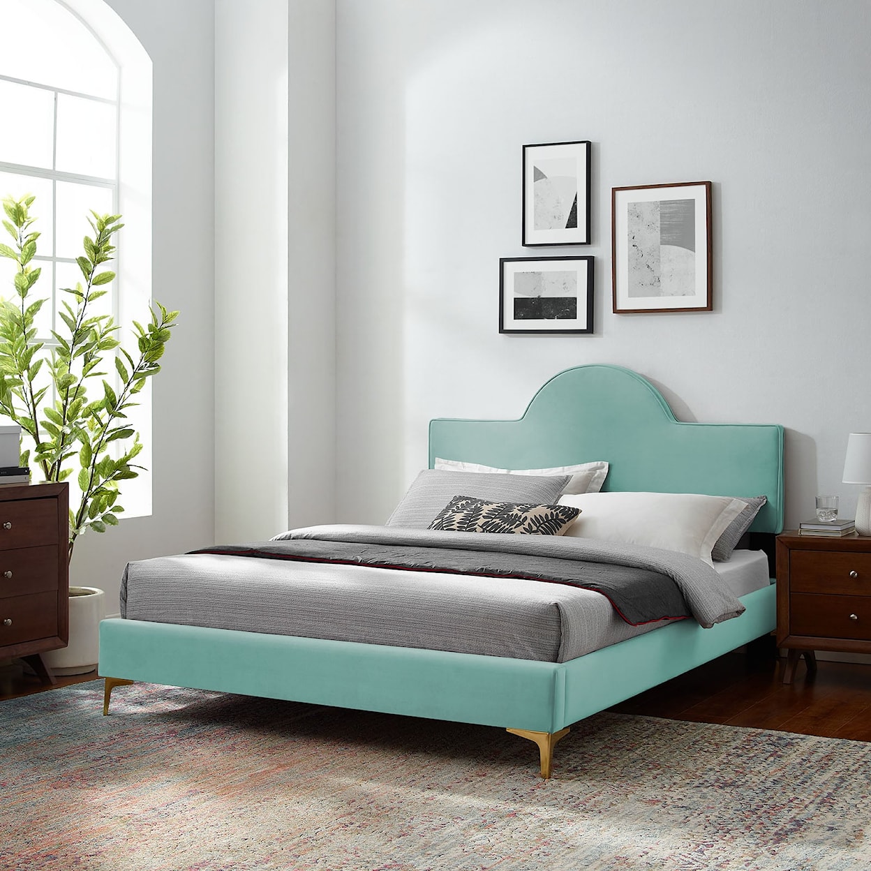 Modway Sunny Sunny Velvet Twin Bed