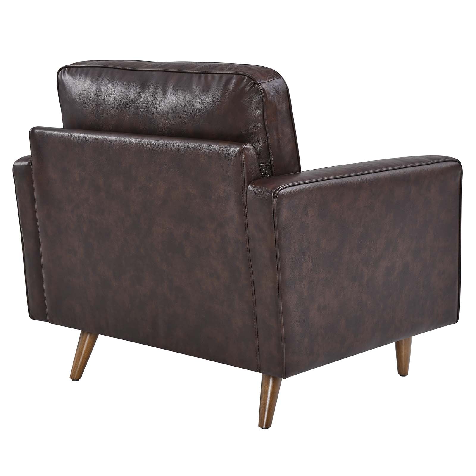 Modway Valour EEI5869BRN Valour MidCentury Modern Leather Armchair Brown Value City
