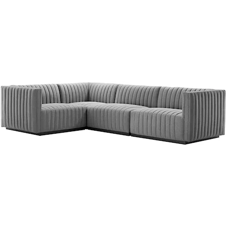 Fabric 4-Piece L-Shaped Sectional