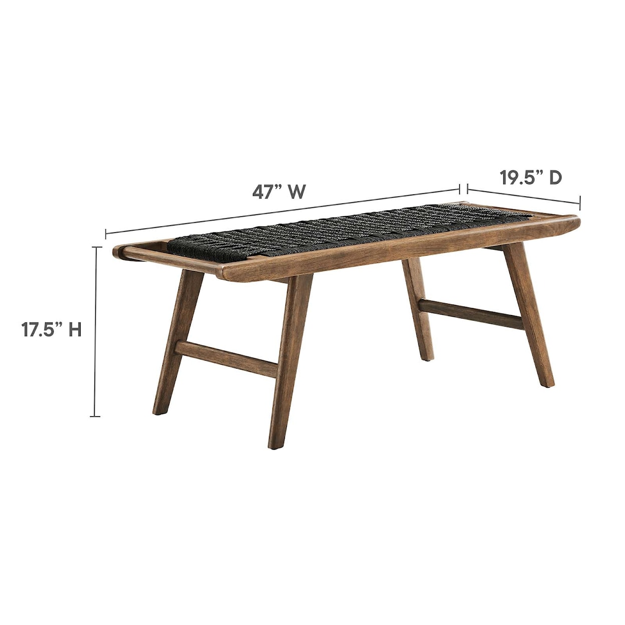 Modway Saoirse Saoirse 47" Wove Rope Wood Bench