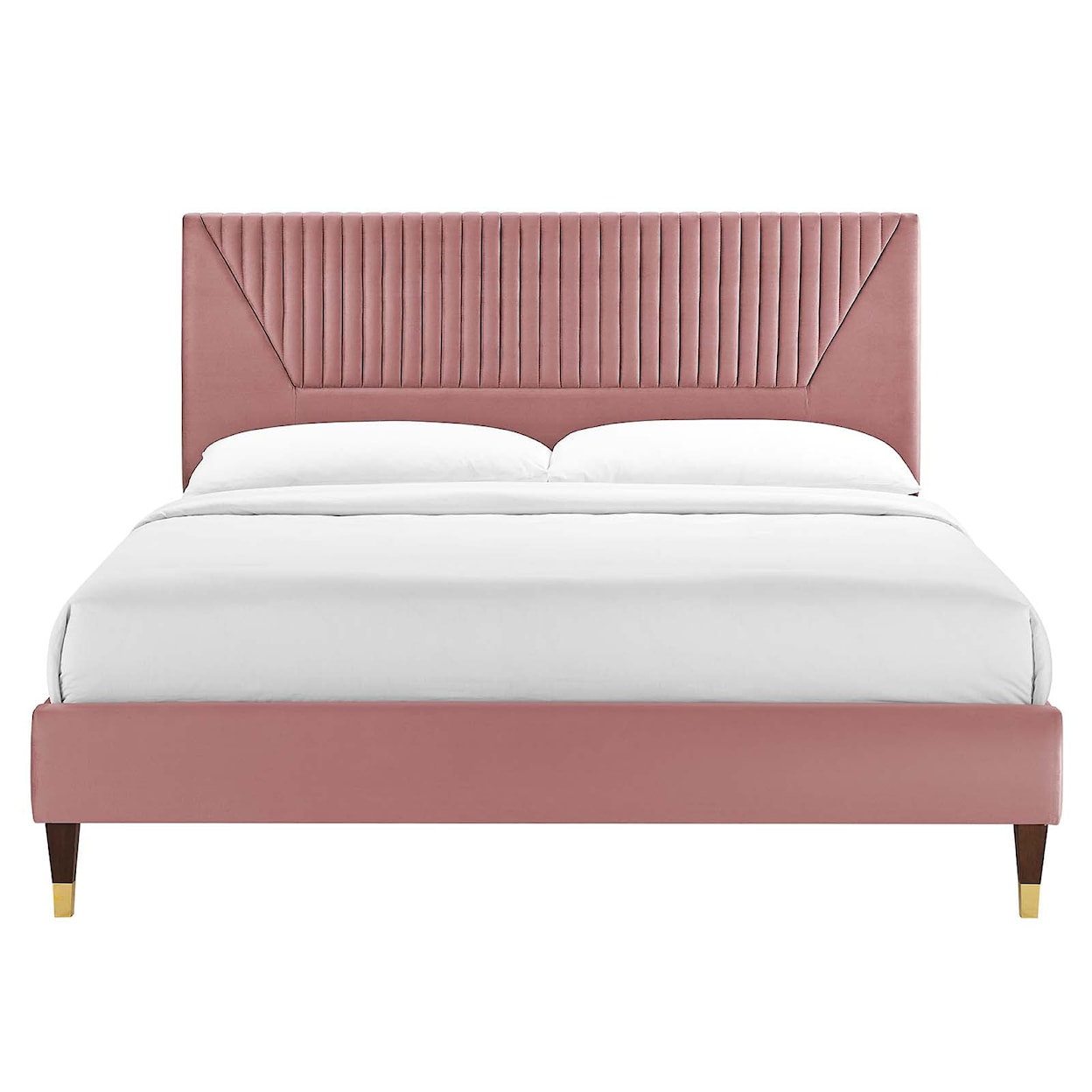 Modway Yasmine Yasmine Channel Velvet Queen Platform Bed