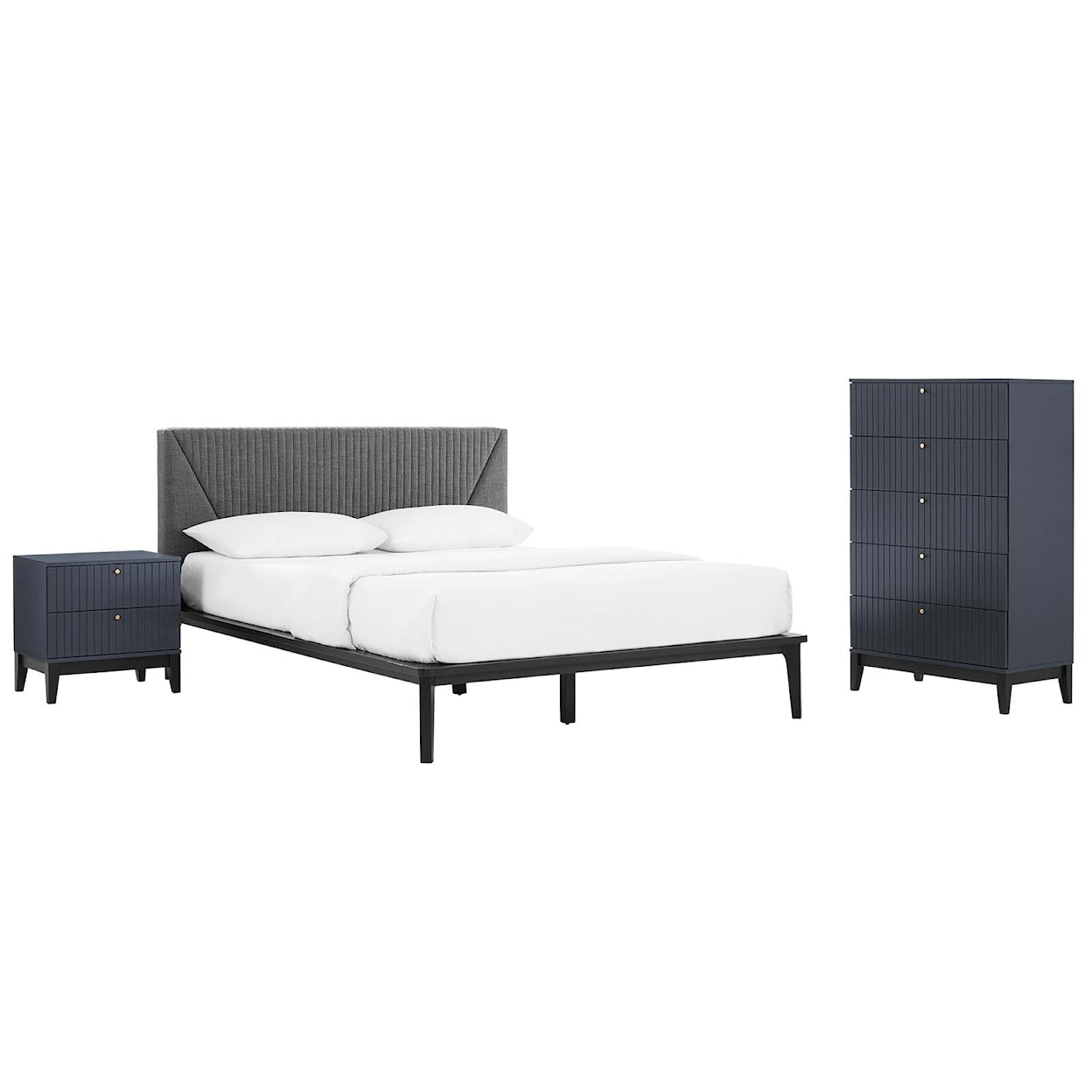 Modway Dakota Dakota 3 Piece Upholstered Bedroom Set