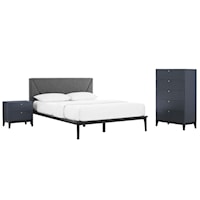 Dakota 3 Piece Upholstered Bedroom Set