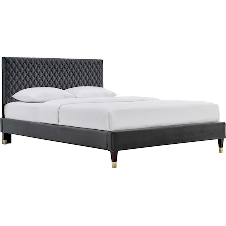 Garcelle Velvet Queen Platform Bed