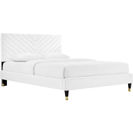 Roxanne Velvet Queen Platform Bed