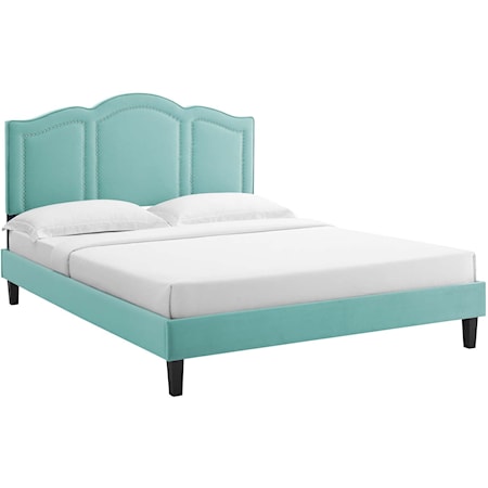 Emerson Velvet Twin Platform Bed