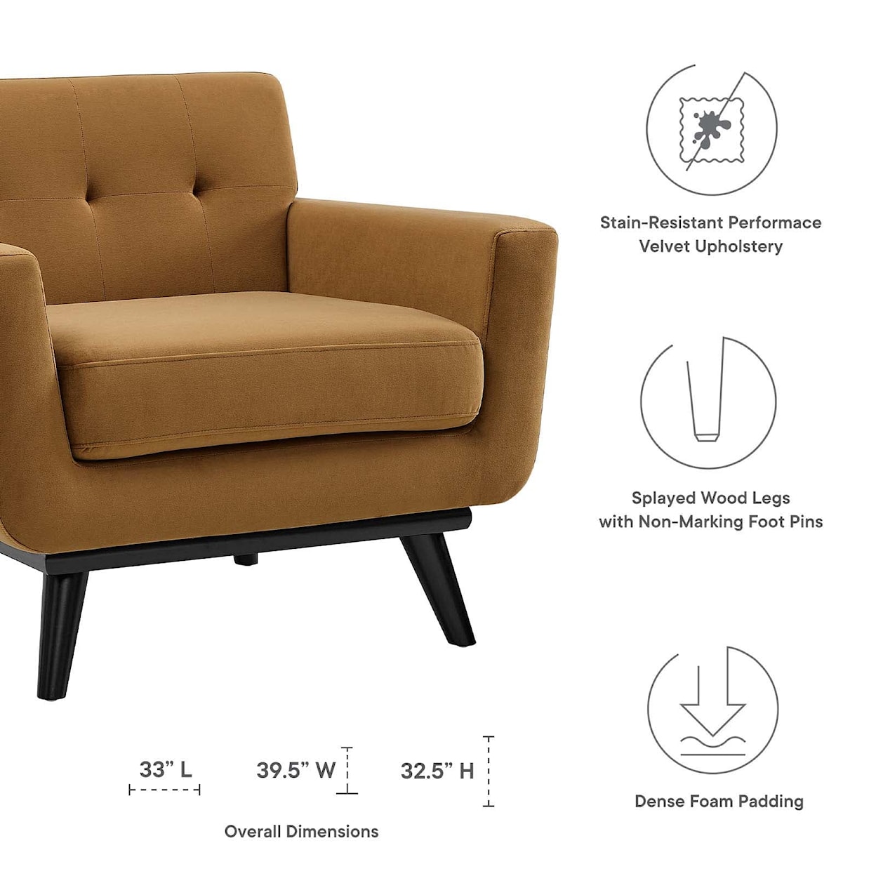 Modway Engage Engage Velvet Armchair