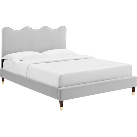 Current Velvet King Platform Bed