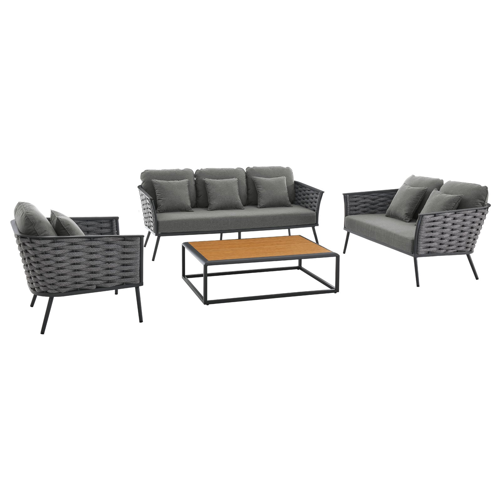 Modway Stance Stance 4 Piece Outdoor Patio Aluminum Sectional Sofa Set