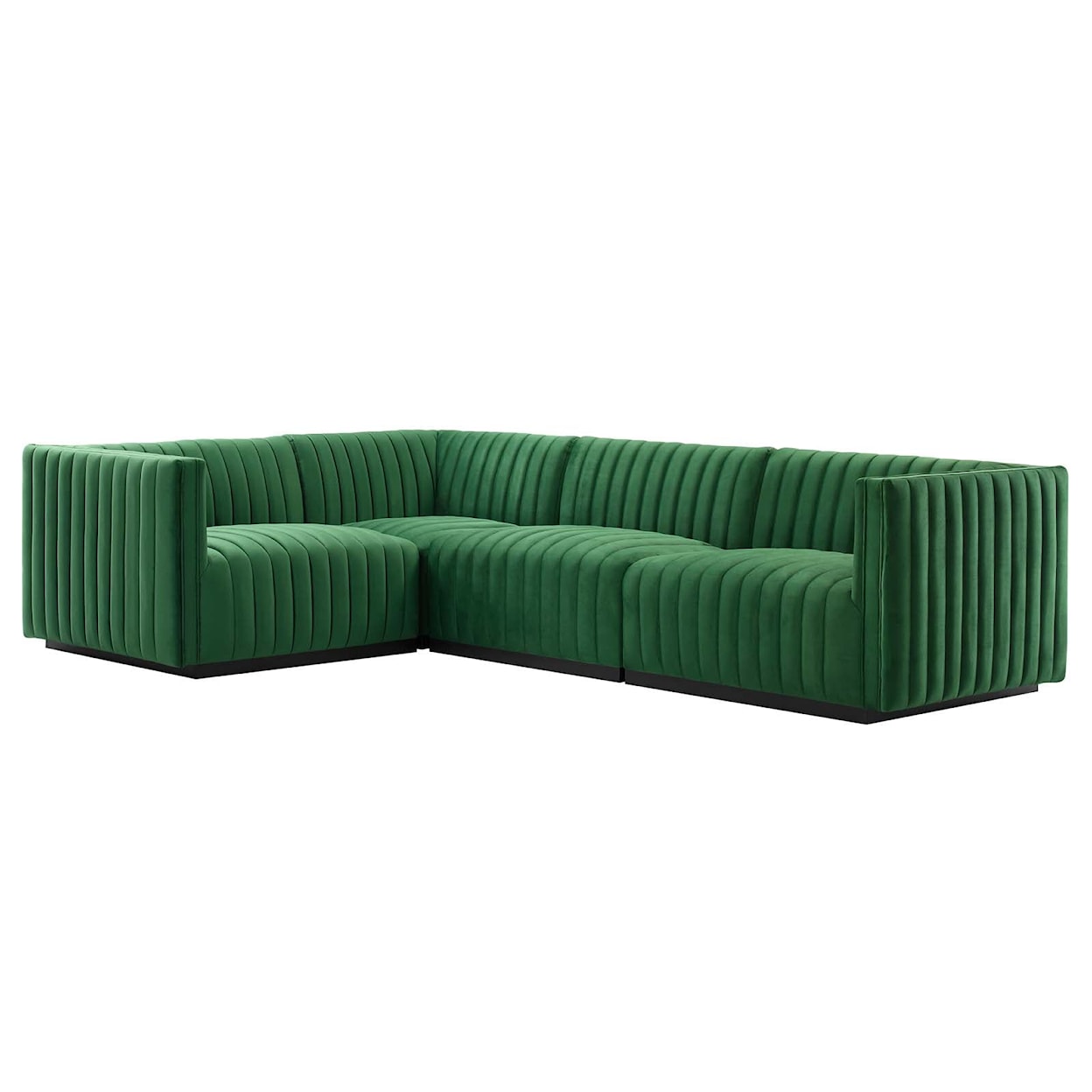 Modway Conjure Velvet 4-Piece Sectional