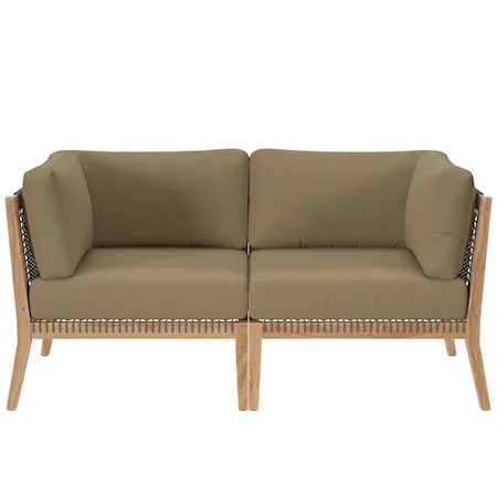 Outdoor Patio 2-Piece Sectional Loveseat
