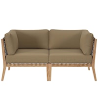 Contemporary Clearwater Outdoor Patio 2-Piece Sectional Loveseat