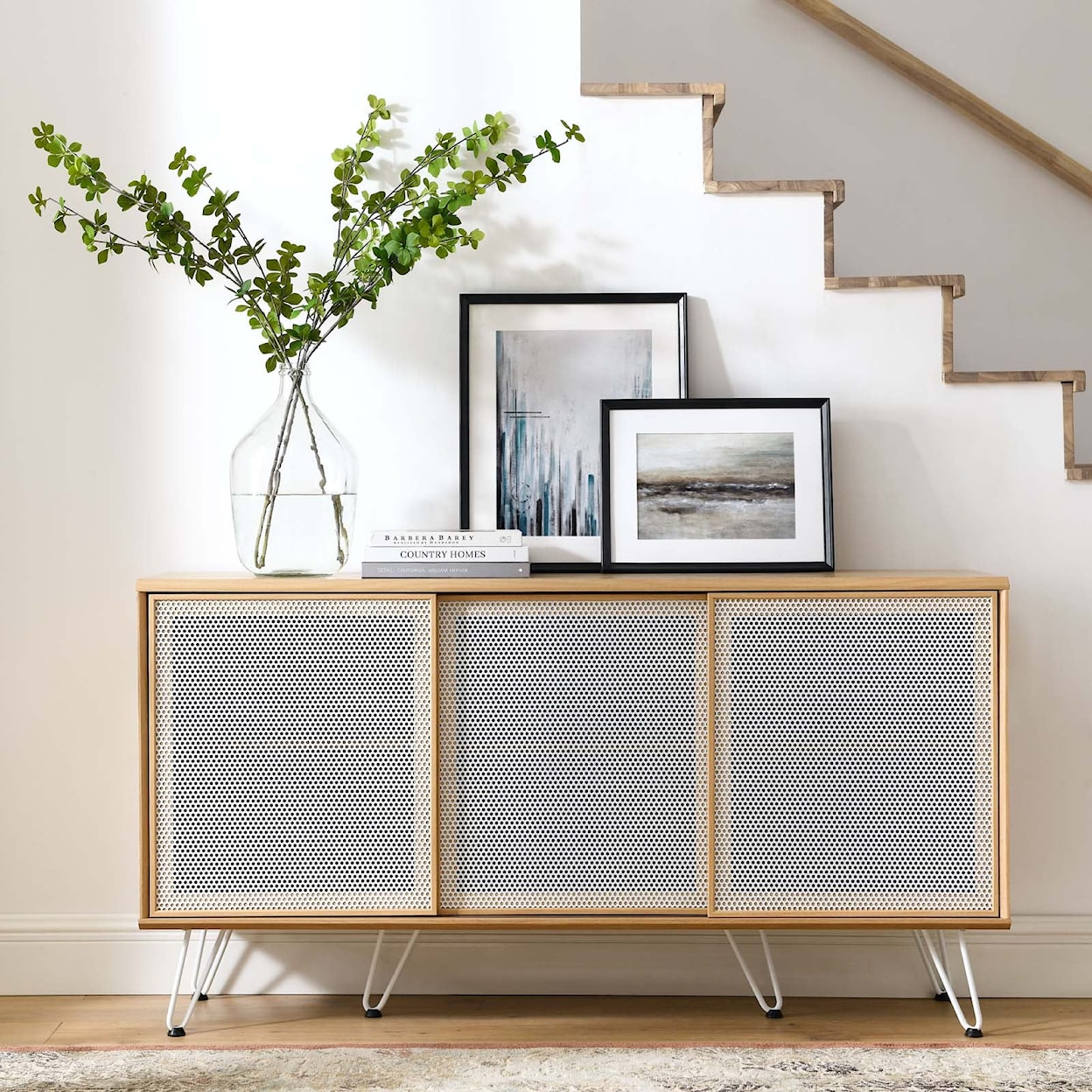 Modway Nomad Sideboard with Sliding Metal Mesh Doors