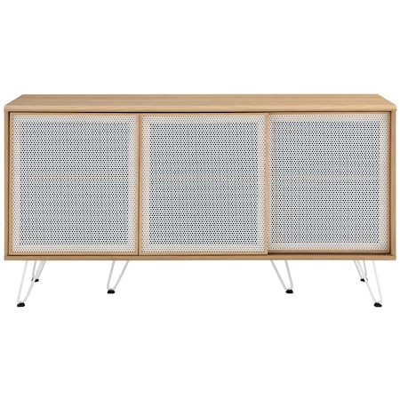 Contemporary Nomad Sideboard with Sliding Metal Mesh Doors
