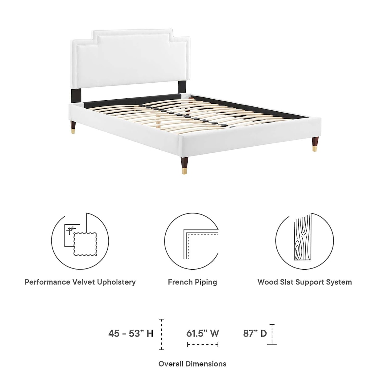 Modway Liva Liva Velvet Queen Bed