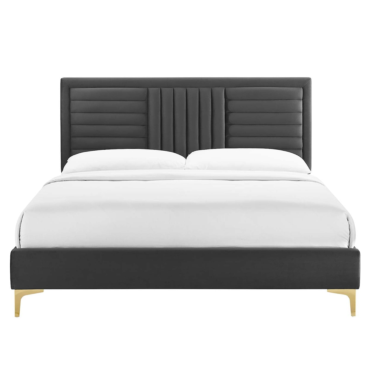 Modway Sofia Sofia Channel Velvet Queen Platform Bed