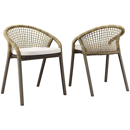 Meadow Outdoor Patio Dining Chairs Set of 2