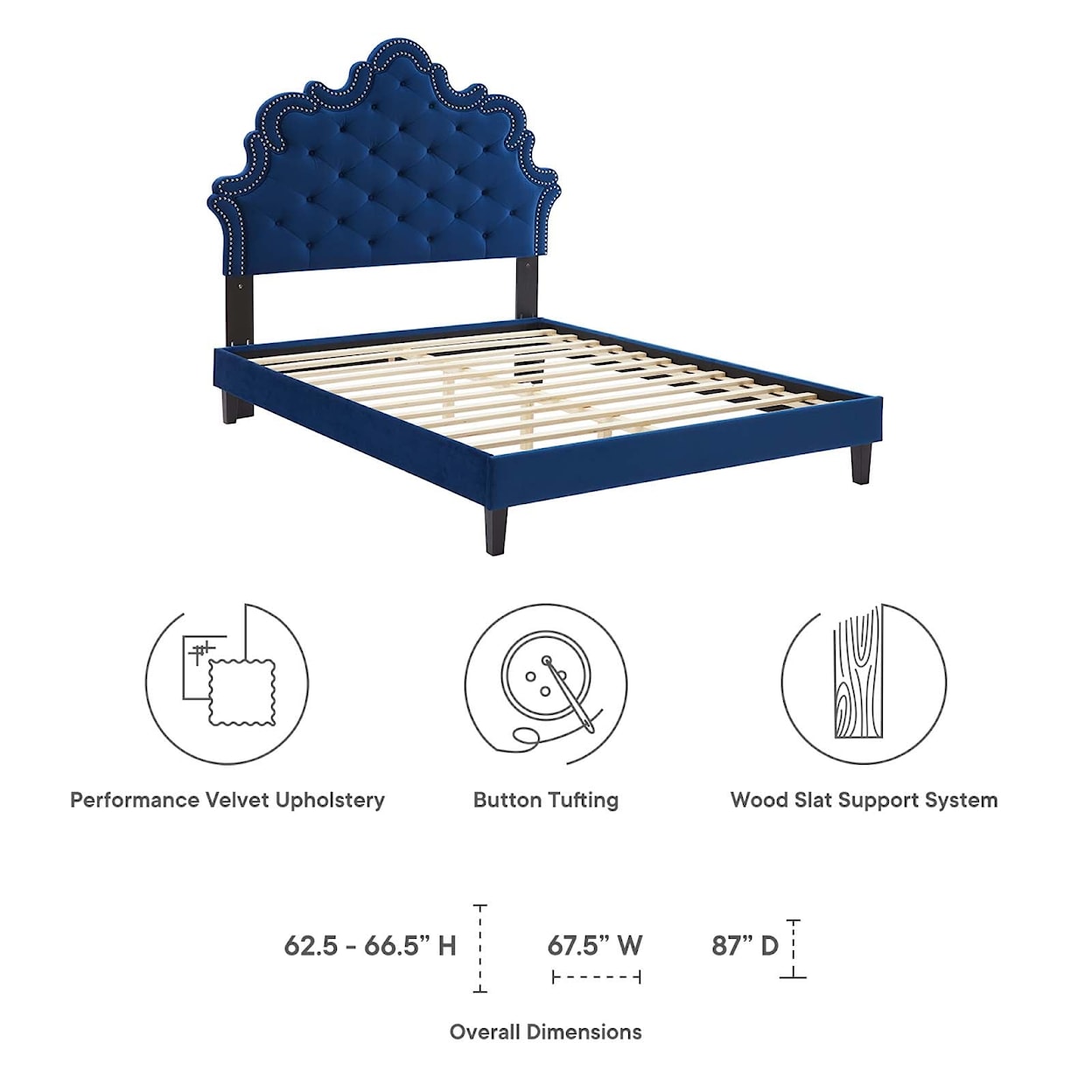 Modway Sasha Sasha Velvet King Bed