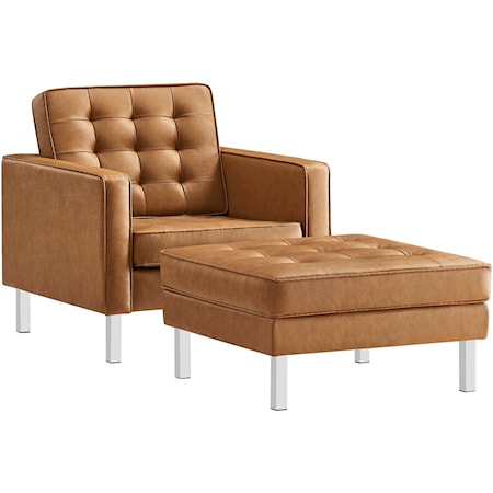 Armchair and Ottoman Set