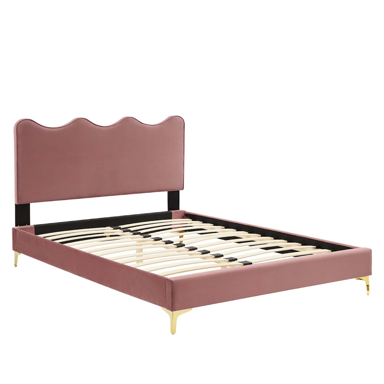 Modway Current Current Velvet Queen Platform Bed