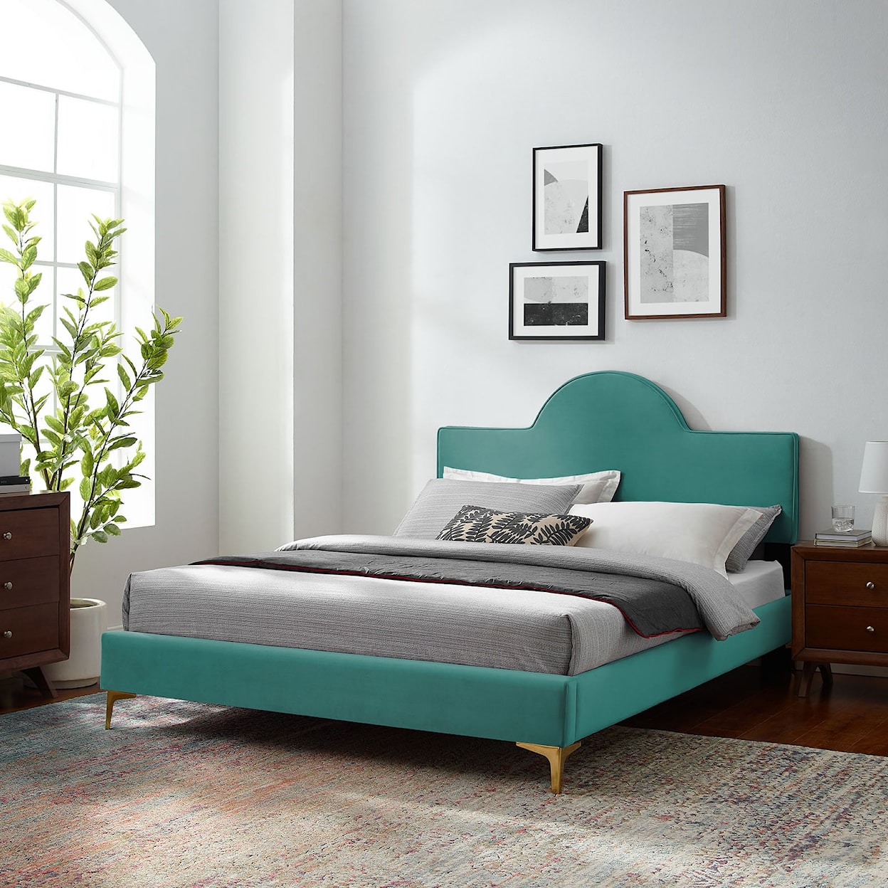 Modway Sunny Sunny Velvet Queen Bed