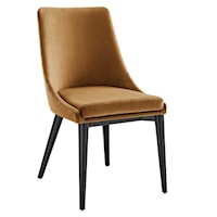 Viscount Contemporary Performance Velvet Dining Chair - Cognac